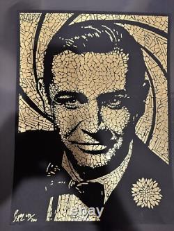 007 2018 Todd Slater S/N James Bond Gold Sean Connery Poster NM/VG