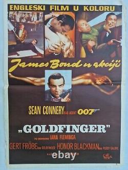 007 James Bond Goldfinger Sean Connery 1965 Rare Exyugo Movie Poster