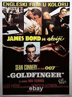 007 James Bond Goldfinger Sean Connery 1965 Rare Glossy Exyu Movie Poster