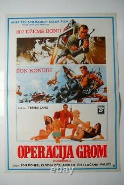 007 James Bond Thunderball Sean Connery 1965 Terence Young Rare Yug Movie Poster