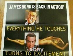 1964 R-80 Goldfinger 27 X 40 Original James Bond 3rd Movie! Sean Connery