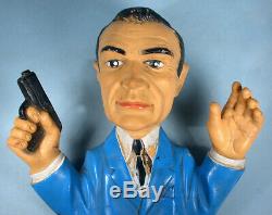1965 James Bond 007 Hand Puppet Sean Connery Gilbert Secret Agent Spy Vinyl Toy