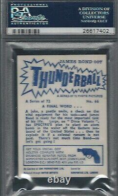 1966 Somportex #66 Thunderball James Bond Sean Connery Psa 8.5 Highest Graded