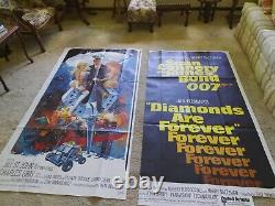 1971 James Bond Diamonds are Forever Original 6 Sheet Movie Poster Sean Connery