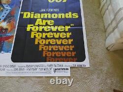 1971 James Bond Diamonds are Forever Original 6 Sheet Movie Poster Sean Connery