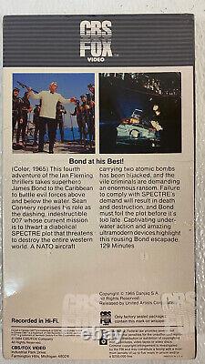 1984 CBS FOX Video Sean Connery James Bond 007 Thunderball VHS Factory Sealed