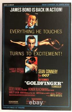 2003 Sideshow Goldfinger James Bond 007 Sean Connery 12 1/6 Scale Figure Set