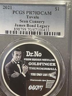 2021 $1 Silver James Bond Legacy Sean Connery 007 PR70 Only 78 From PCGS Exist