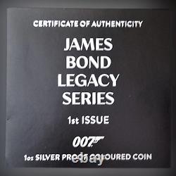 2021 1 oz Proof Colorized James Bond Legacy Sean Connery Silver Proof Coin + COA