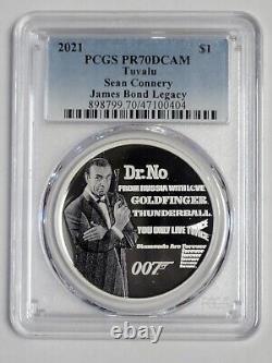 2021 $1Silver James Bond Legacy Sean Connery 007 PR70 Only 80 From PCGS Exist
