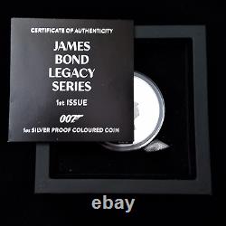 2021 1oz Proof Colorized James Bond Legacy Sean Connery Silver Proof Coin + COA
