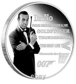 2021 James Bond Legacy Sean Connery 1 oz Silver Proof Colorized Coin FIRST ISSUE