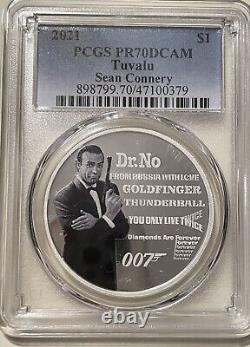 2021 James Bond Legacy Sean Connery SILVER PROOF $1 1 Oz COIN PCGS PR70 DCAM