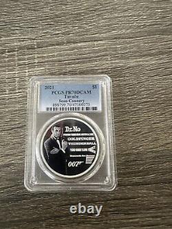 2021 James Bond Legacy Sir Sean Connery SILVER PROOF $1 1oz COIN PCGS PR70 DCAM