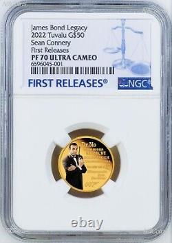 2022 James Bond Proof $50 1/4oz Gold COIN NGC PF70 LEGACY SERIES1 Sean Connery F