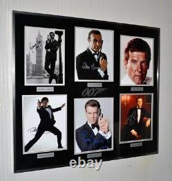 ALL 6 James Bond, SEAN CONNERY Signed 007 Autograph, CRAIG, COA, Frame, UACC DVD