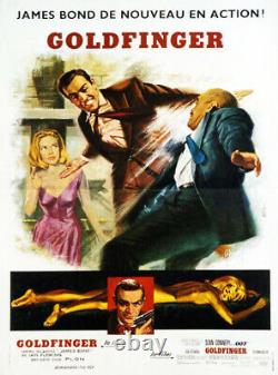 Affiche Pliée 40x60cm GOLDFINGER 1970 Guy Hamilton Sean Connery James Bond RES
