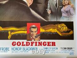 Affiche entoilée GOLDFINGER James Bond SEAN CONNERY Guy Hamilton 120x160cm