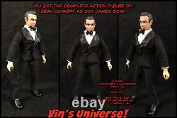 Custom 1/9th 8 Mego Sean Connery 007 James Bond Complete Action Figure #2