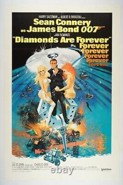 DIAMONDS ARE FOREVER 27x41 Original Movie Poster 1971 SEAN CONNERY as JAMES BOND