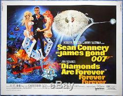 DIAMONDS ARE FOREVER MOVIE POSTER Sean Connery as James Bond Las Vegas 1971