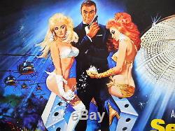 DIAMONDS ARE FOREVER MOVIE POSTER Sean Connery as James Bond Las Vegas 1971