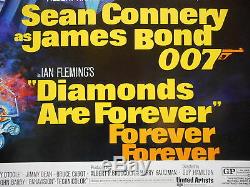 DIAMONDS ARE FOREVER MOVIE POSTER Sean Connery as James Bond Las Vegas 1971