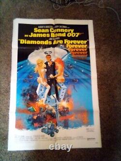 DIAMONDS ARE FOREVER ORIGINAL JAMES BOND 007 1971 one sheet 27x41 sean connery