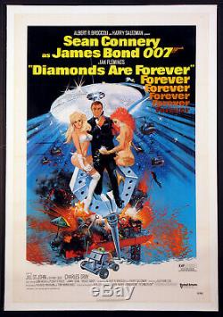 Diamonds Are Forever Sean Connery James Bond 1971 1-sheet Linenbacked