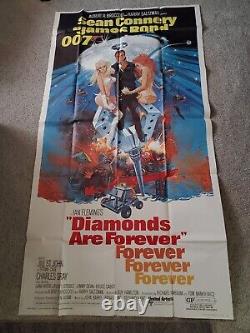 Diamonds Are Forever Sean Connery James Bond 1971 3-sheet Movie Poster New 41x77