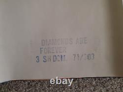 Diamonds Are Forever Sean Connery James Bond 1971 3-sheet Movie Poster New 41x77