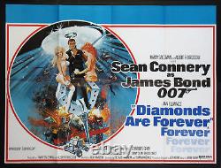 Diamonds Are Forever Sean Connery James Bond 1971 British Quad Near Mint