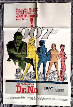 Dr. No Movie Poster 1st JAMES BOND Sean Connery YELLOW SMOKE Ursula Andress 1962