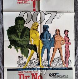 Dr. No Movie Poster 1st JAMES BOND Sean Connery YELLOW SMOKE Ursula Andress 1962