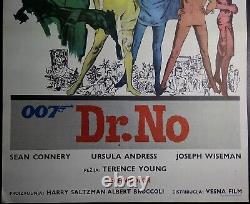 Dr. No Sean Connery 007 James Bond 1962 Andress Rare Exyugo Movie Poster