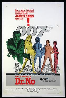 Dr. No Sean Connery As James Bond 1962 1-sheet Near Mint Linenbacked