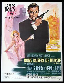 FROM RUSSIA WITH LOVE JAMES BOND SEAN CONNERY 1980s FRENCH 47X63 LINENBACKED