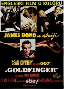 Folded poster Sean Connery is JAMES BOND 007 GOLDFINGER 1964/R70s Original 20x27