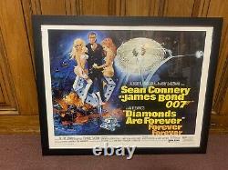 Framed DIAMONDS ARE FOREVER Original MOVIE POSTER Sean Connery James Bond Rare