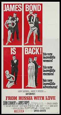 From Russia With Love Sean Connery James Bond 1963 3-sheet Tri-folded Nm