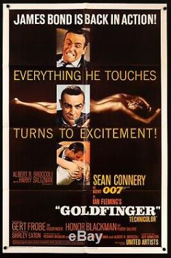 GOLDFINGER 1964 US 1 Sheet EXC poster James Bond 007 Sean Connery filmartgallery