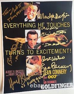 GOLDFINGER 8x10 photo cast x6 signed by SEAN CONNERY BLACKMAN James Bond 007