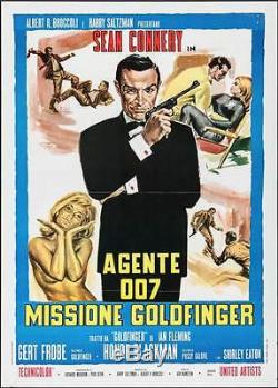 GOLDFINGER JAMES BOND Italian 2F movie poster 39x55 SEAN CONNERY R73 RARE
