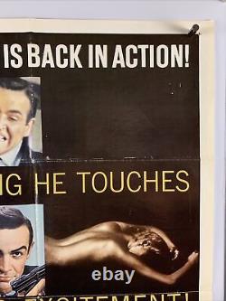 GOLDFINGER Movie Poster (Fine-) One Sheet 1962 James Bond 007 Sean Connery