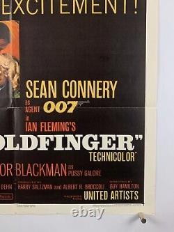 GOLDFINGER Movie Poster (Fine+) One Sheet 1962 James Bond 007 Sean Connery