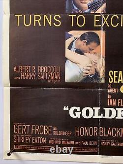 GOLDFINGER Movie Poster (Fine-) One Sheet 1962 James Bond 007 Sean Connery