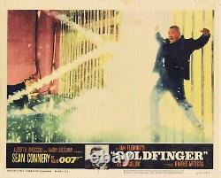 GOLDFINGER Original Lobby Card 3 Sean Connery James Bond Oddjob Electrocuted