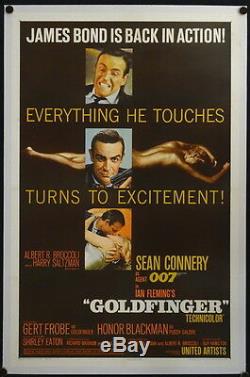 Goldfinger (1964) US One Sheet On Linen SEAN CONNERY JAMES BOND 007