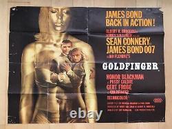 Goldfinger Original British James Bond Quad poster 1964 Sean Connery 007