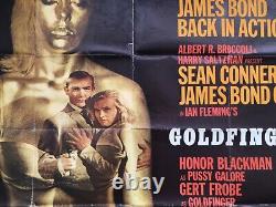 Goldfinger Original British James Bond Quad poster 1964 Sean Connery 007